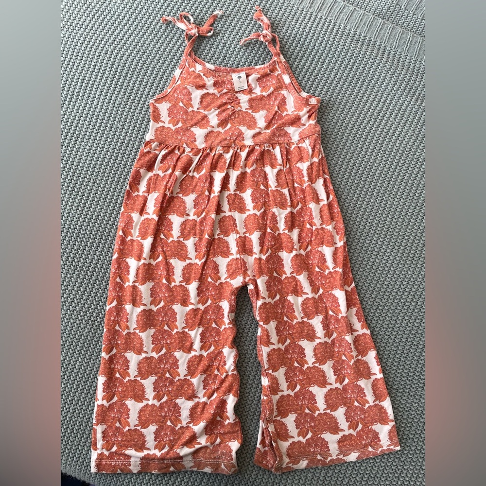 Kate Quinn Hydrangea Orange Flare Leg Jumpsuit